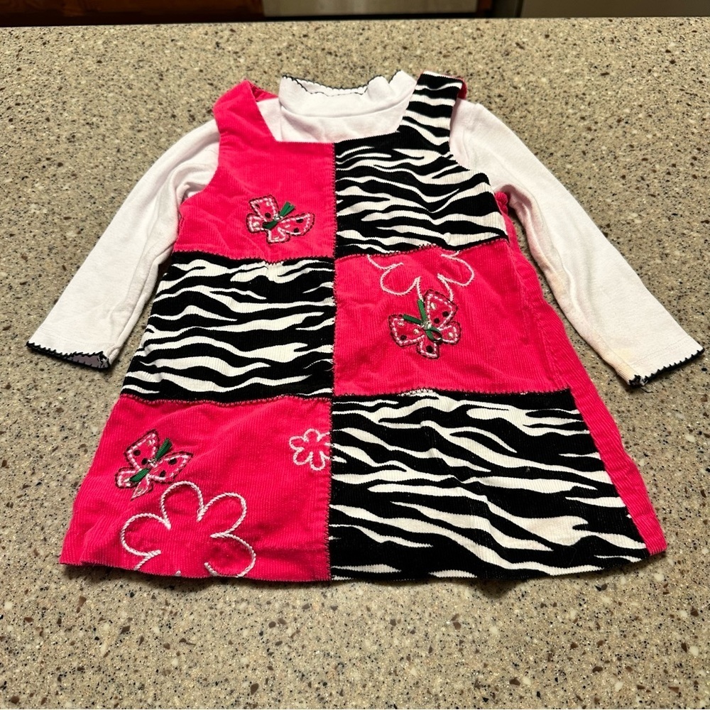 Bonnie Baby 18 Month Pink Corduroy Jumper with Matching Shirt